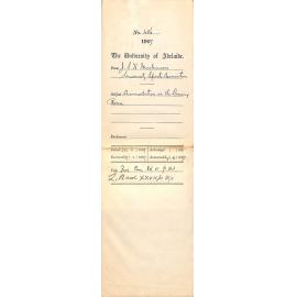 J S K MacLennan [Honorary Secretary Adelaide University Sports Association] - Adelaide - Accommodation in the Dressing Room