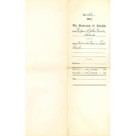 Professor William Jethro Brown - Adelaide - Accommodation in Law School