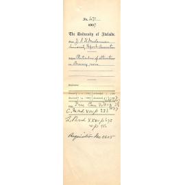 J S K MacLennan - Honorary Secretary - Adelaide University Sports Association - Adelaide - Particulars of alterations in Dressing room