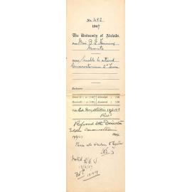 Miss B E Haining - Moonta - Unable to attend Conservatorium 2nd Term