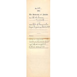 Robert Wilson Tassie - The University - Dates of Examinations Angas Engineering Scholarship