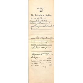 W Wilkinson - Honorary Secretary of the Actuarial Society of New South Wales - The Institute of Actuaries, London - Recognising Mathematical Honours   Enclosure: Letter and Regulations Syllabus
