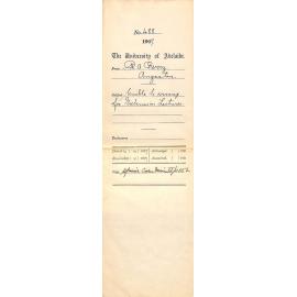 R A Perry [Honorary Secretary - Angaston Institute] - Angaston - Unable to arrange for Extension Lectures