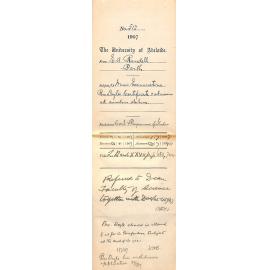 E A Randell - Secretary - The University of Adelaide (West Australia Centre) Palace Chambers, St George Terrace - Perth - Re Music Examinations - Brother Doyle's Certificate and admission ad eundem statum