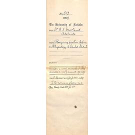 Dr H S Newland - Adelaide - Resigning position lecturer on Physiology to Dental Students