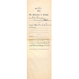 H A Thomson -Organising Secretary - University Music Examination Board - The University of Melbourne, Conservatorium of Music - Re appointment of Professor Peterson and Mr Laver as Examiners in Music