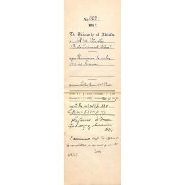 R R Baxter - Perth Technical School - Permission to enter Science Course     Enclosures - Letter from I H Boas