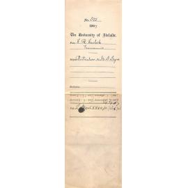 H R Haslock - State School Exton, Tasmania - Particulars re MD [Medical Doctor] Degree