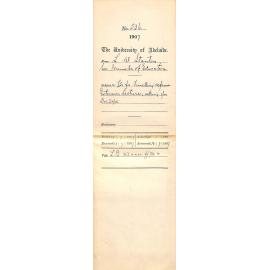 L W Stanton [Secretary, Minister of Education] - South Australia, Office of the Minister of Education, Adelaide - £ 50 for traveling expenses for Extension Lectures; asking for Government House Docket 24(26?)/06