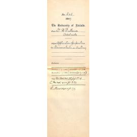 Dr Robert Pulleine - Adelaide - Application for position as Demonstrator in Anatomy