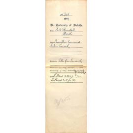 E A Randell - Secretary - The University of Adelaide (West Australia Centre] Palace Chambers, St George's Terrace - Perth - Exemption Commercial Lectures Mr Foxworthy   Enclosures: Letter from Foxworthy