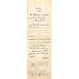 G A Hancock - Hong Kong - Requesting examination MA French