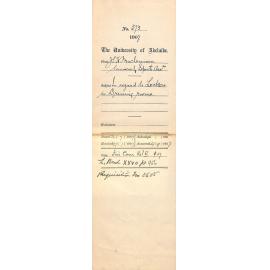 J S K Maclennan - University Sports Association - In regard to Lockers - in Dressing rooms