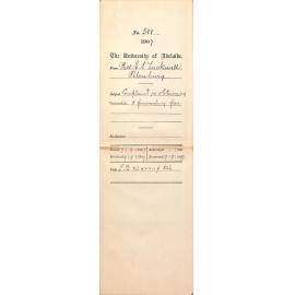 Reverend E S Tuckwell - Petersburg - Complaint re obtaining music and forwarding fees