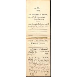 Walter Emerson Cornwall - Melbourne - Asking particulars re reports on rejected paper Public examinations