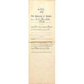 E A Randell - Perth - One examiner in Music - re University Movement