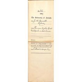 John W Yarnall - Sydney - Permission to enter final Certificate in Law Course