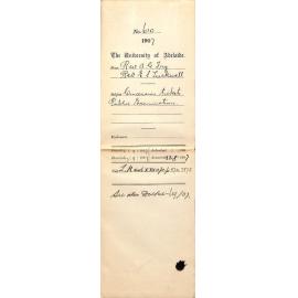 Reverend A G Fry Reverend E S Tuckwell - Concession tickets Public Examinations