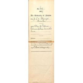 J L A Shawyer - Riverton - Cheque for Expenses Extension Lectures and another course