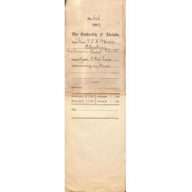 Miss Violet F H Morris - Petersburg - Good Samaritan Convent Gawler Agree to Prof Ennis examining in Music