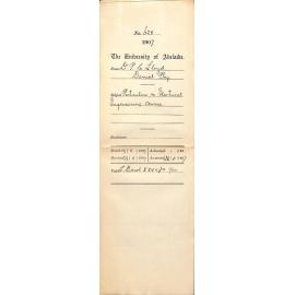 Dr P C Lloyd - Denial Bay - Particulars re Electrical Engineering course