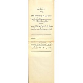 J F Ward - Rockhampton - Will sit for MA Examination in November 1908