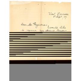 Miss M L Weston - West Terrace - Asking for half lessons for half fees Conservatorium