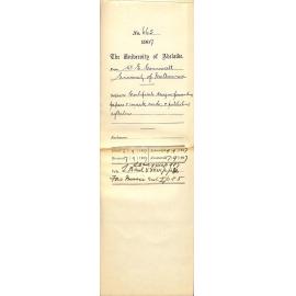 Walter Emerson Cornwall - University of Melbourne - Certificate designs forwarding papers and mark cards and publishing syllabus