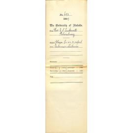 Reverend Ernest S Tuckwell - Petersburg - Cheque £11-10-1 and report on Extension Lectures