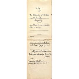 Mrs Alice Hills - Largs Bay - Cheque for £13-1-2 and report on Extension Lectures