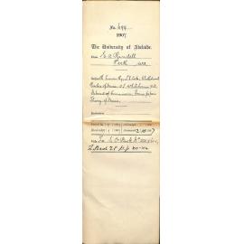 E A Randell - Perth Western Australia - Foxworthy L E Cooke Withdrawals Practice of Music A L Whitehorn in Arts Statement of Commission Exam papers Theory of Music