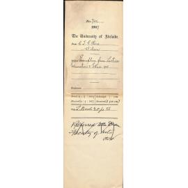 C J G Rose - Wilson - Exemption from lectures Education and Ethics 1908