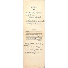 H K Fry - Medical Students - Requesting Final examinations in Pathological Museum