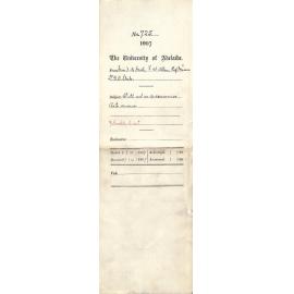 Miss V de Mole H W Allen Prof Masson Dr B D Steele - Will act as co-examiner Arts course