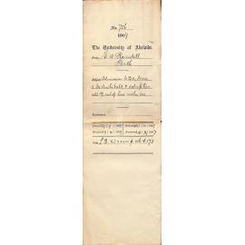 E A Randell - Perth - Admission to BA Miss A M Archibald exemption add £0-29-0 cost of hire motor car