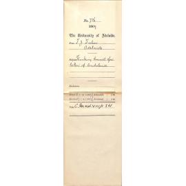 Francis J Fisher - Adelaide - Thanking Council for letter of Condolence