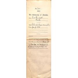 E A Randell - Perth - Entries for Degree Examinations and Fees for BSc