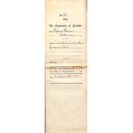 Professor Peterson - Melbourne - First report on New Scheme of Examinations