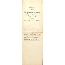 Professor Edward H Rennie - University - Appointment of Cadet