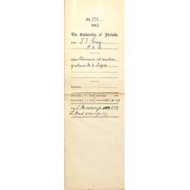 Francis Isaac Grey - Prince Alfred College - Admission ad eundem gradum MA Degree