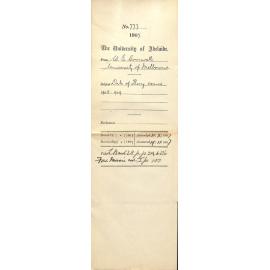 Walter Emerson Cornwall - University of Melbourne - Date of Theory Exams 1908-1909