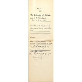 George Baxter Pritchard - Moonee Ponds Victoria - Asking for copy of marks obtained in Geology Examination 1892