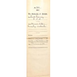 Harold Greenway - New South Wales - Admission to Diploma in Mining Engineering in absentia
