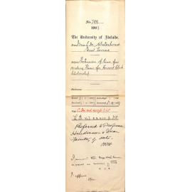 Miss Lorna Maude Waterhouse - East Terrace - Extension of time for sending Thesis for Howard Clark Scholarship