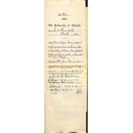 E A Randell - Perth Western Australia - Received Degree Exam Papers accepting commission on Music Fees Foxworthy Whitehorn Miss Archibald Withdrawals Junior Public Re Edmondson O'Donoghue and Pollard