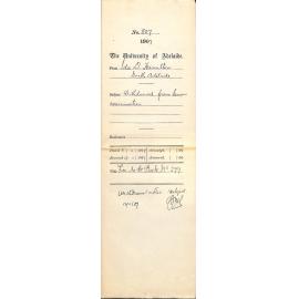 Ida Doreen Hamilton - North Adelaide - Withdrawal from Senior Examination