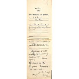 B H Moore - Port Pirie - Education Department franking entry W J Dawson Junior Examination