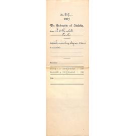 E A Randell - Perth - Forwarding Degree Exams Answers