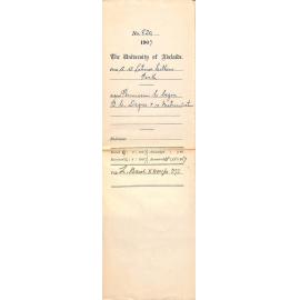 A W Latimer Saithens - Perth - Permission to begin BSc Degree and Matriculation