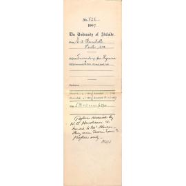 E A Randell - Perth Western Australia - Forwarding per Kyarra Examination Answers